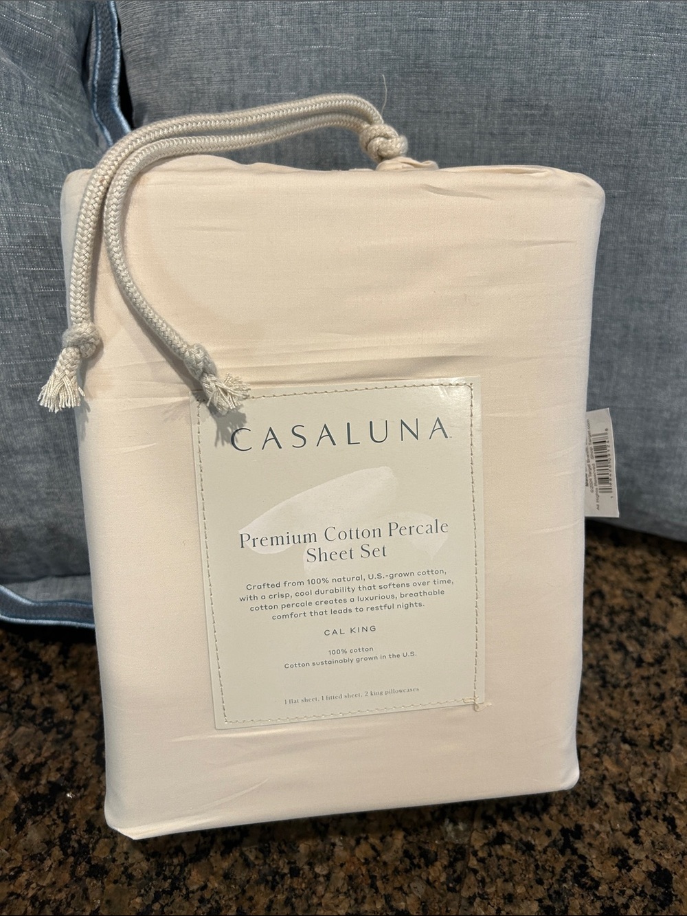 Casaluna 400 thread count Percale California King Sheet Set - Ivory